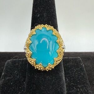 Dallas Prince Gems En Vogue 925 Turquoise Crown Ring Sz 8